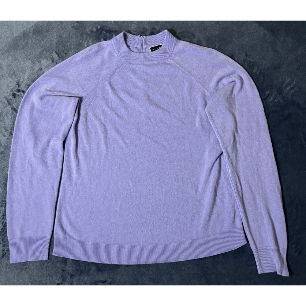 Karen Scott Womens Mock Neck Sweater Purple Long Sleeve Pullover Winter Knit XL